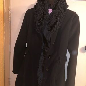 Black coat.